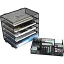 Senhoglb Organisateur de bureau format A4 en maille à 5 niveaux avec tiroir - Noir image 1