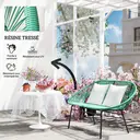 Outsunny Banquette banc de jardin 2 places en acier et cordage en résine avec 2 coussins - dim. 132L x 72l x 83H cm - vert foncé image 4