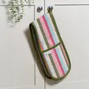 Dexam Double Oven Glove Striped 100% Cotton Green/Pink image 1