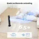 Airmate ultra-stille torenventilator, turbo luchtcirculatie ventilator, 65° breed zwenken, 11,89m lange luchttoevoer, DC borstelloze motor, 12 windsnelheden, 3 modi en 12u timer, slanke staande ventilator met afstandsbediening voor woning en kantoor image 5