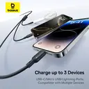 Baseus Silky One-for-Three Fast Charging Cable USB-A to M+L+C 100W 1.5m Cosmic Black image 5
