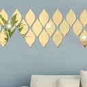 10pcs PVC Mirror Teardrop Shaped Decorative Mirror Sticker Removable Wall Sticker,gold,15*8CM image 1