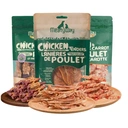 MeatyWay Friandises pour chiens emballées au poulet et aux légumes, riches en protéines, faibles en matières grasses, 100 % naturelles, filets de poulet, entraînement pour chiens sain et naturel aux carottes et patates douces, 300 g / 10,58 oz (lot de 3) image 0