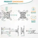 TV Wall Bracket Tilt Swivel for Most 14-42 Inch LED, LCD, OLED Flat/Curved TVs with Max VESA 200x200mm up to 15KG image 4