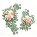 Wei's moment Bouquets artificiels de roses poudrées, lot de 2, pour panneaux d'accueil de mariage, décorations florales, arches de mariage pour cérémonie image 1