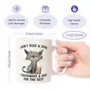 Alphynix 1 Mug blanc 33cl avec citation "Je ne me lève pas et brille, je caféine" & Grumpy Cat, cadeau de Noël ou Thanksgiving humoristique pour amateurs de café,Le cadeau de la saint-valentin, cadeau d’anniversaire image 6