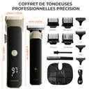 MAXGROOM Kit de tondeuse sans fil T-Blade pour cheveux avec sabot réglable, écran LCD, 2 vitesses image 9
