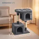 SONGMICS Cat Tree, Play Tower 101 cm, XL, House for Cats up to 20 kg, Large Platform, 2 Niches, Scratching Post, Dark Grey image 3