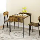 HOMCOM Table de salle à manger pliante table de cuisine extensible avec 2 rabats style industriel rectangulaire pour petit espace, table à abattant pour 2-4 personnes, marron rustique image 4