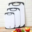 Zimatic Lot de 3 planches à découper résistantes sans BPA avec rigoles profondes et poignées antidérapantes, compatibles lave-vaisselle image 4