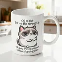Alphynix 1 Mug céramique blanc 33cl avec un Grumpy Cat et prière spirituelle pour la patience, cadeau parfait pour rester calme pendant les fêtes,Le cadeau de la saint-valentin, cadeau d’anniversaire image 1