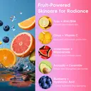 QUIYUM Fruit Skincare Set (14pcs): Includes Cleanser 100g, Toner 160ml, Eye Cream 20g, Serum 30ml, Cream 50g, Eye Masks 6g×3, Lip Masks 6g×3, plus a Headband, Makeup Mirror, and a 14-inch Cartoon Yellow Travel Case. image 5