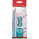 FABER-CASTELL Sparkle Lot de 2 crayons graphite et accessoires irisés - Océan image 0