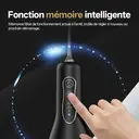 Sunluxy Hydropulseur Dentaire Portable Sans Fil, 140 PSI, Flux d’eau Pulsé Haute Pression, 4 Modes, Réservoir d’eau Amovible 260 ml, Autonomie de 50 Jours, Fonction Mémoire Intelligent, 3 Types de Buses, Design Léger Optimisé pour le Voyage, L5 Noir image 6