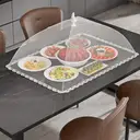 BJ Couvre-Aliments d’Été en Gaze Blanche Transparente image 2