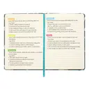 Jubiluu A5 Hardcover Notebook with Lined Pages - 96 Sheets (100g offset paper), Bookmark & Elastic Band -Classic Cream Ruled Journal for Writing, School, Office, and Gifts-Slate Blue Floral Cluster image 7