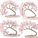 JU7CER Arbre de vie porte-bonheur courbé en cristal naturel rose image 3