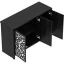 Galano Norwich 2 Door Sideboard – Modern Laser Cut Design with Acrylic Mirror – Storage Cabinet for Living Room, Bedroom, or Kitchen – Rustic Black Oak image 7