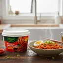 CJ Bibigo Korean Style Udon Noodles Tteokbokki Chili Flavour 187g image 2
