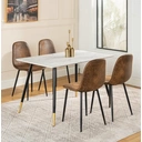 URBAN MEUBLE Table à manger rectangulaire effet marbre blanc - 110 x 70 x 75 cm image 4