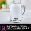 Breville Curve Electric Kettle, 1.7L, 3KW Fast Boil, Textured, White & Chrome - VKT117 image 1