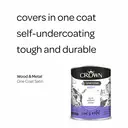 CROWN One Coat Satin Brilliant White 750ML image 3