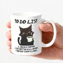 Alphynix 1 Mug blanc 33cl avec "Liste de choses à faire" sarcastique incluant café & humour noir, cadeau de bureau drôle pour Noël ou Thanksgiving,Le cadeau de la saint-valentin, cadeau d’anniversaire image 2