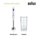 BRAUN MultiQuick 1, Mixeur Plongeant, MQ10.001M, Blanc image 1