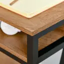 HOMCOM Bureau Style Industriel dim. 120L x 60l x 76H cm tiroir + 2 niches piètement métal Noir Plateau, pour Étude, Aspect Bois Noyer image 7