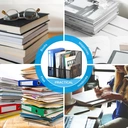 Senhoglb Porte-revues de bureau A4 en métal - Noir - Offre annuelle - Cadeaux phares image 3