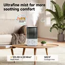 Luxaid 6L Cool and Warm Mist Humidifier for Home, Top-Fill Water Tank, Touch Control, 12H Timer, 360° Mist Nozzle, Aromatherapy for Bedroom image 2
