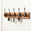 JU7CER Kitchen and bathroom storage hanging rackWall-mounted Kitchen & Bathroom Storage Rack, Multifunctional Storage Hanger, Modern Style, Multifunctional Hook Rail 45 centimeters in length image 2