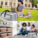 Lot de 4 Grands Sacs de Rangement avec Couvercle, Boîtes de Déménagement Transparentes avec Fermeture Éclair et Poignées pour Vêtements, Linge de Lit, Camping et Déménagement image 7