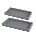 JORDAN&JUDY 2-Pack Gray Silicone Tray, Soft Material, Essential Bathroom Organizer image 0