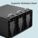 SONGMICSHOME Triple Recycling Bin, 3 x 18L Pedal Waste Bins with Soft-Close Lids, Steel, for Kitchen, Black image 6