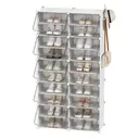 SONGMICSHOME Modular Shoe Storage Cabinet, 10-Compartment Organiser with Doors, Plastic Panels and Steel Frame, Entryway, White image 0