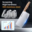 WANGMAZI Couteau à découper Cleaver - Série Shenmu Lu - Acier inoxydable 400 - Manche en noyer - 9,1 x 30,8 cm image 8