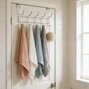 Essentials by Premier Over Door 10 Hook Hanger, Chrome Finish Rack With Multiple Hooks For Coats, Towels Or Bags image 2