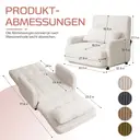 HomeMiYN Klappbarer Schlafsessel mit verstellbarer Rückenlehne und Kissen, 4‑Farben Auswahl Beige image 6