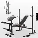 ISE Banc de Musculation Complet, Pliable Complet avec Support d'Haltères, Homme Coussin&Dossier Inclinable/Hauteur Réglable, Curl Leg Extension, SY-5024 image 3
