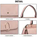 Miss Lulu Suede PU Leather Shoulder Bag, Top Handle Crossbody Purse, Elegant Saddle Handbag for Work Wedding Evening Daily pink image 3