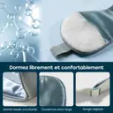 Masque de sommeil Zoesmien ZSM2507, masque pour les yeux en soie de mûrier naturelle, conception de bande élastique réglable, occultation totale, doux et lisse, adapté à une utilisation pour le sommeil à domicile – Bleu gris image 1
