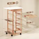 HOMCOM Rolling Kitchen Cart, Utility Storage Cart with 4 Basket Drawers & Side Racks, Wheels for Dining Room Brown image 1