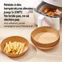 ochama x J.ZAO Papier pour Friteuse à Air - 100 Feuilles de Papier Cuisson Jetable, Résistant à la Chaleur, Qualité Alimentaire, Essentiel pour Friture à Air, Cuisson et Conservation - Accessoires de Cuisine - 1 Pack de 100 pièces image 4