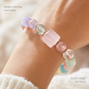 VoxorAI L8 Bracelet en quartz rose naturel artisanal - Rose amour et tendresse image 8