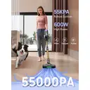 Ultenic U20 Aspirateur sans fil 55 kPa/60 min, aspiration puissante améliorée, brosse anti-emmêlement améliorée avec tube flexible, affichage LED à compte à rebours, aspirateur autoportant pour sols, tapis et poils d’animaux image 1