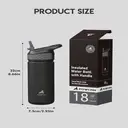 POWCAN by Meoky 18oz Single Spout Straw Sports Bottle -Black image 6