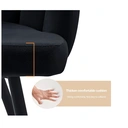 CLIPOP Velvet Dining Chairs Set of 2 Vanity Chair with Petal Back and Metal Legs, Modern Makeup Chair for Bedroom Dressing Table Kitchen Living Room black 45*47*82cm image 3