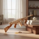 Robotime ROKR Submachine Gun Model Kit Wooden 3D Puzzle Toys,Home decoration, bookshelf decoration,Craft Gifts for Adults and Teens,Educational toys image 3