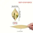 10pcs PVC Mirror Teardrop Shaped Decorative Mirror Sticker Removable Wall Sticker,gold,15*8CM image 3